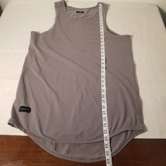Modus Apparel Mens XL Solid Gray Cotton Blend High Low Sleeveless Tank Top Shirt - Picture 11 of 12